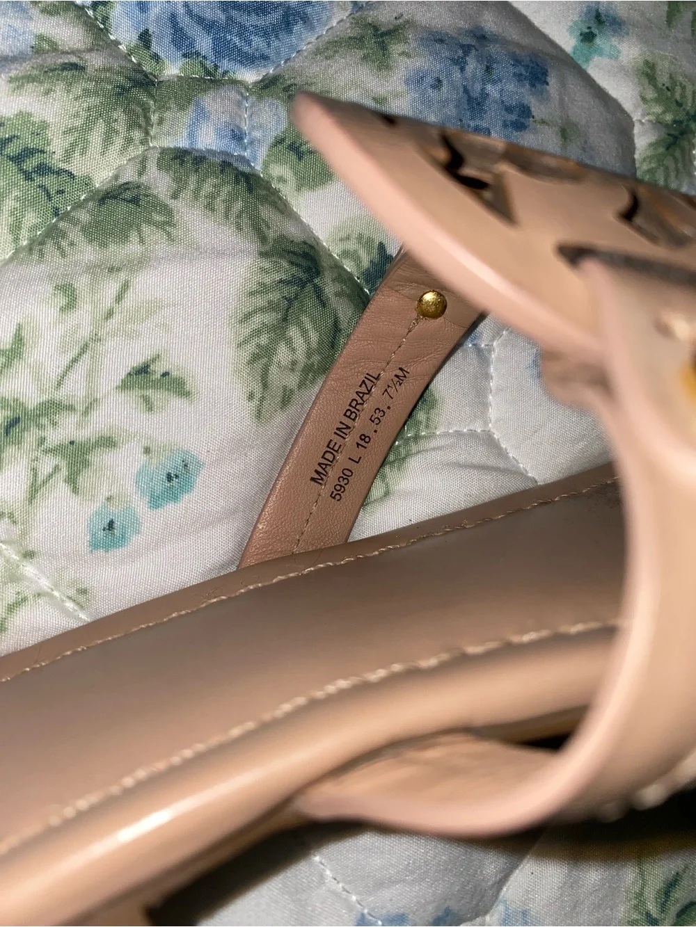 Tory Burch Tan Logo Thong Sandals